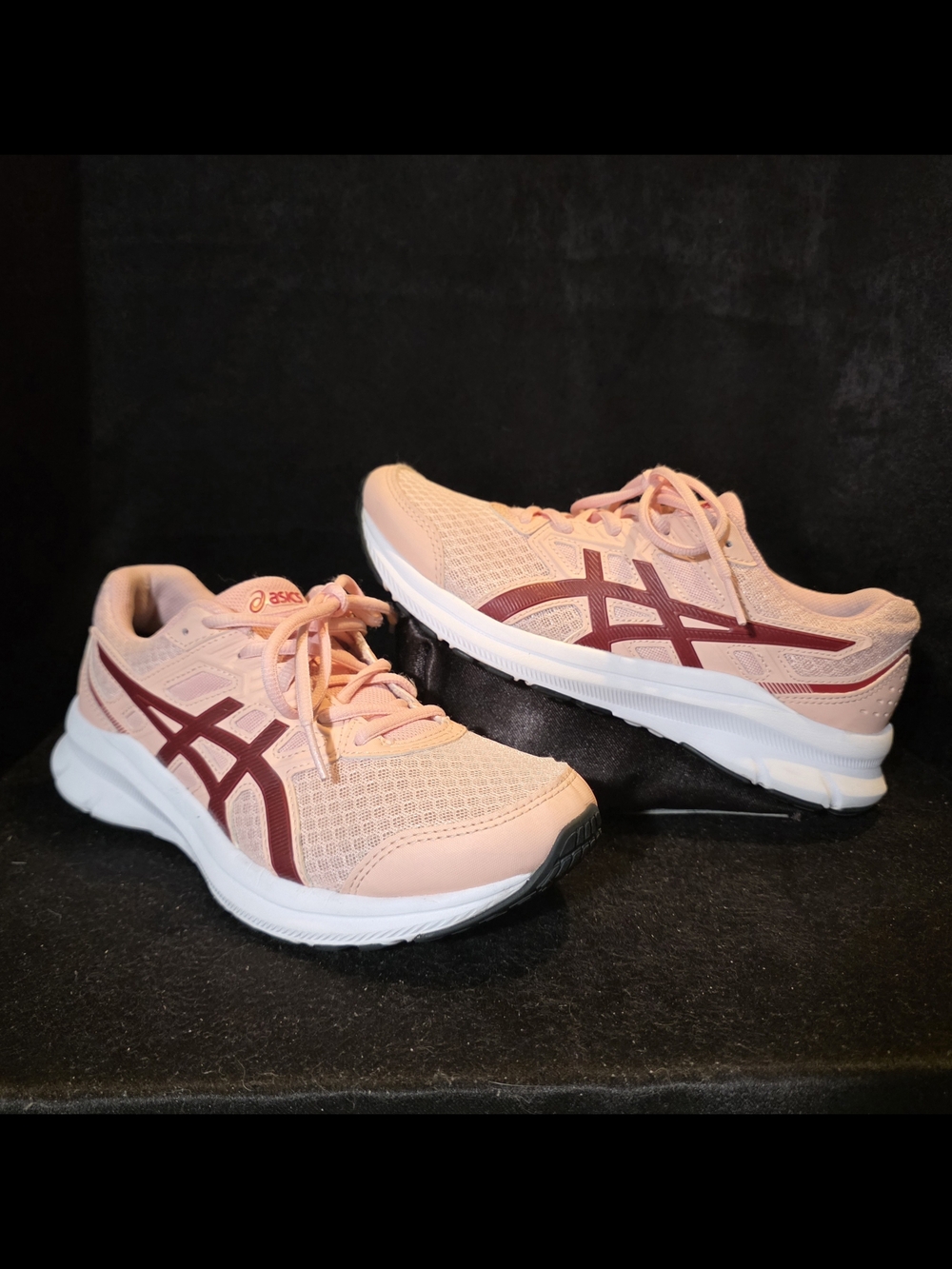 ASICS Women’s Pink Running Shoes with Maroon Accents